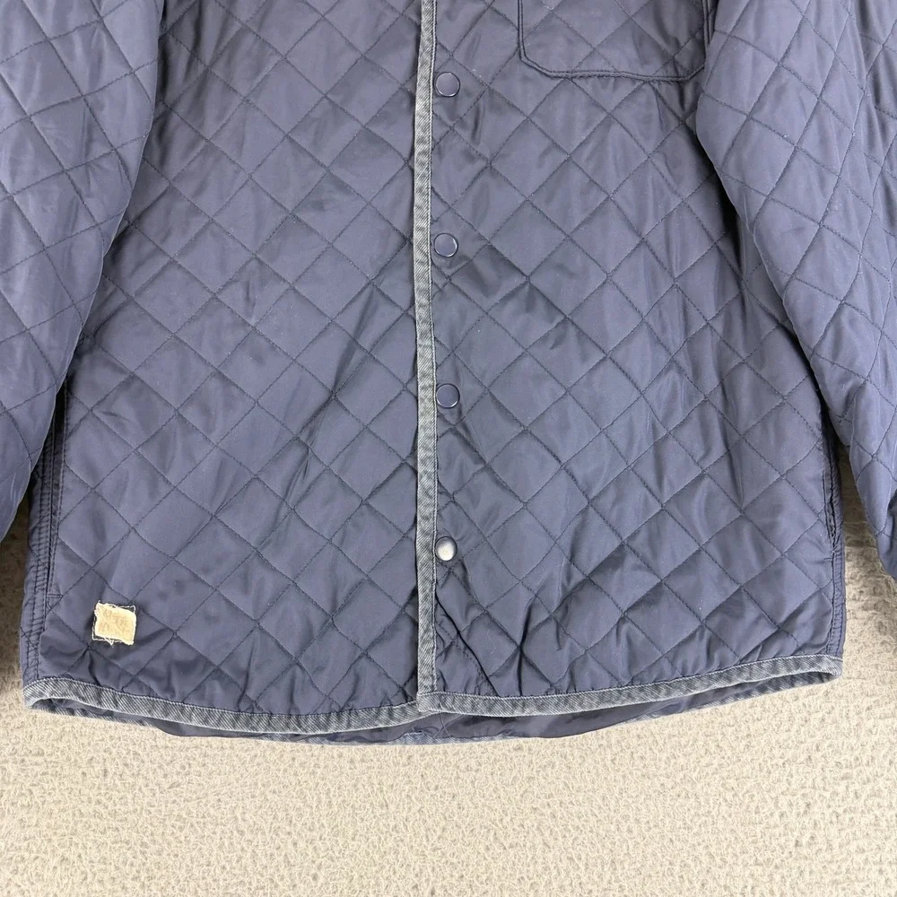 Altamont Quilted Shirt Jacket Mens Medium Navy Diamond Stitch Snap Front Shacket